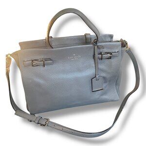 Authentic Vintage Kate Spade New York Gray Grey Pebbled Leather Handbag Purse